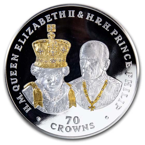 2017 Ascension Island 70 oz Silver Platinum Wedding Anniv Proof 2017 Ascension Island 70 oz Silver Platinum Wedding Anniv Proof