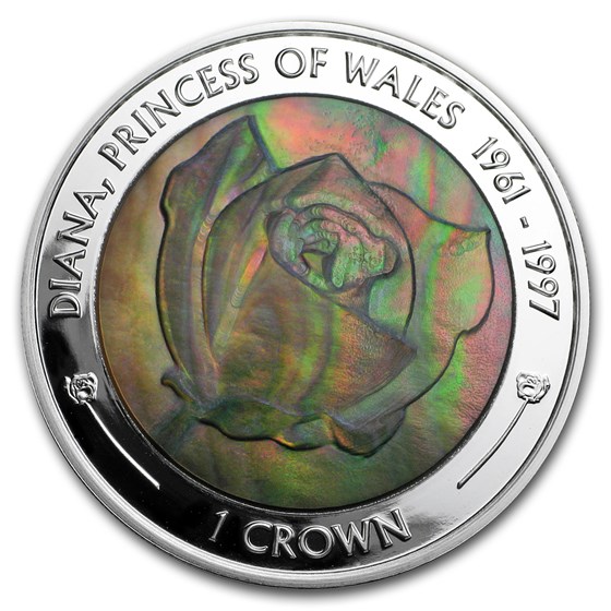 2017 Ascension Island Silver 1 Crown Princess Diana (MOP Rose) 2017 Ascension Island Silver 1 Crown Princess Diana (MOP Rose)