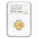 2017 AUS 1/10 oz Gold Lunar Rooster PF-69 NGC