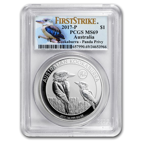 2017 AUS 1 oz Silver Kookaburra Panda Privy MS-69 PCGS (FS, Kook) 2017 AUS 1 oz Silver Kookaburra Panda Privy MS-69 PCGS (FS, Kook)