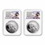 2017 AUS 1 oz Silver Kookaburra PR-70 PCGS UC ER (2-coin set)