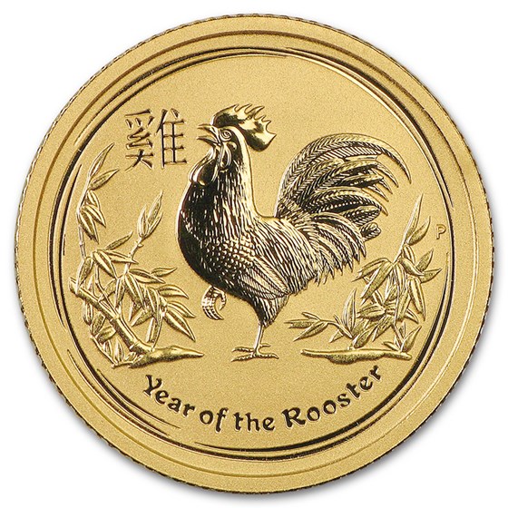 2017 Australia 1/10 oz Gold Lunar Rooster BU 2017 Australia 1/10 oz Gold Lunar Rooster BU