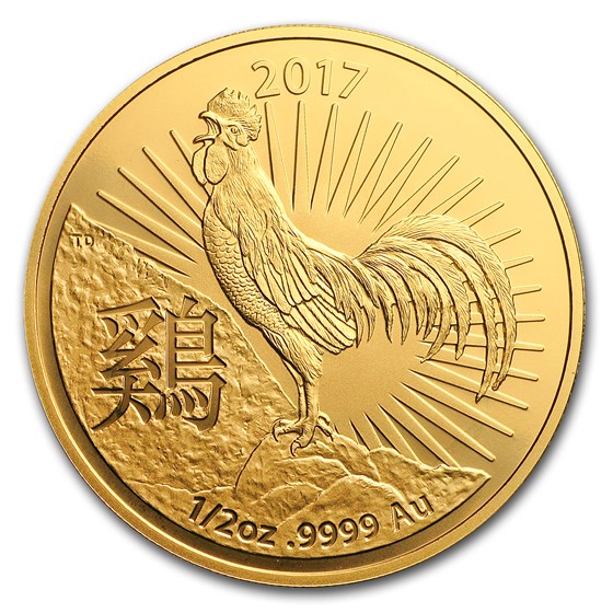 2017 Australia 1/2 oz Gold Lunar Year of the Rooster BU (RAM) 2017 Australia 1/2 oz Gold Lunar Year of the Rooster BU (RAM)
