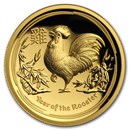 2017 Australia 1 oz Gold Lunar Rooster Proof (HR, Box & COA)