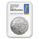 2017 Australia 1 oz Silver Dragon & Phoenix MS-70 NGC FDI