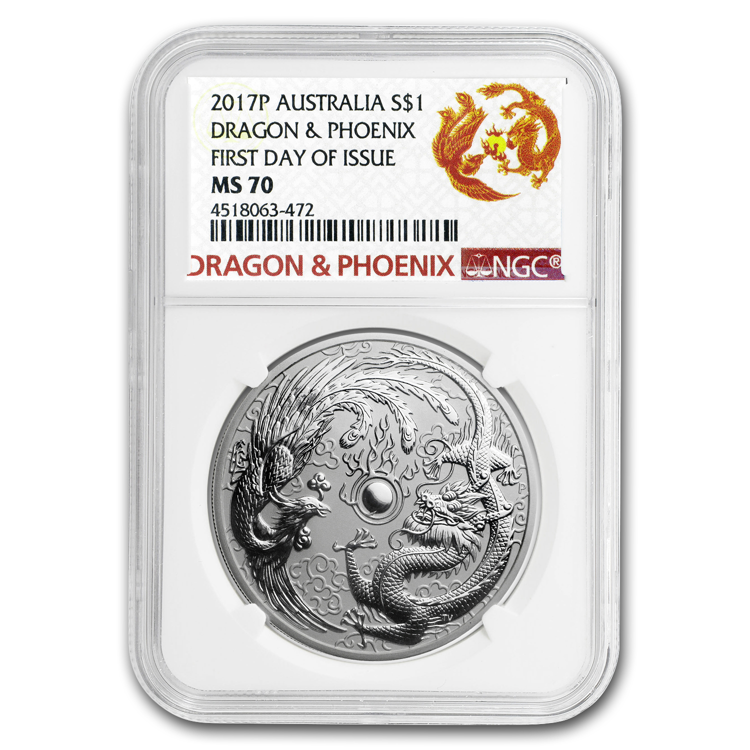 Buy 2017 Australia 1 oz Silver Dragon & Phoenix MS-70 NGC | APMEX