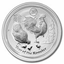 2017 Australia 1 oz Silver Lunar Rooster BU (SII, Lion Privy)