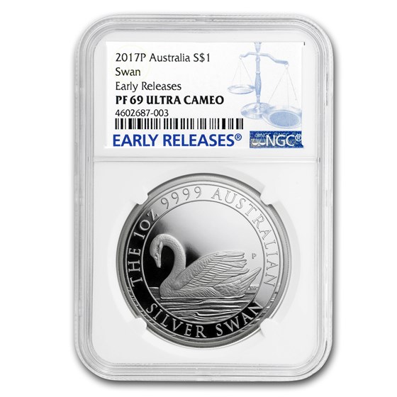 2017 Australia 1 oz Silver Swan PF-69 NGC (ER) 2017 Australia 1 oz Silver Swan PF-69 NGC (ER)