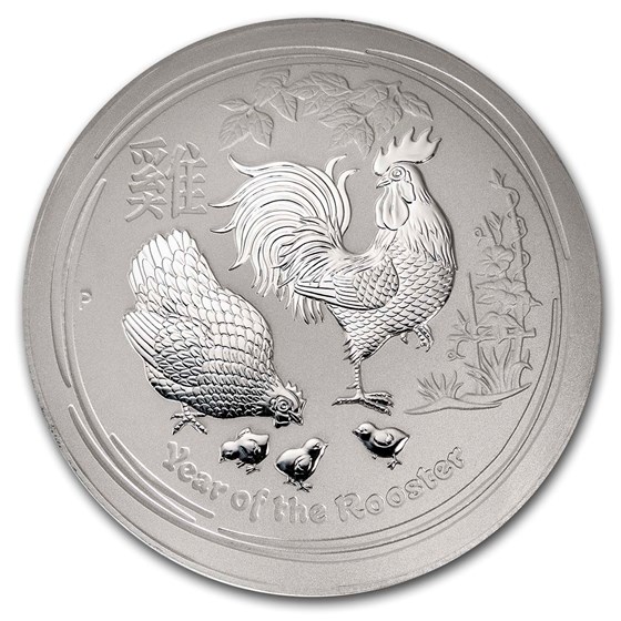 2017 Australia 10 kilo Silver Lunar Rooster BU 2017 Australia 10 kilo Silver Lunar Rooster BU