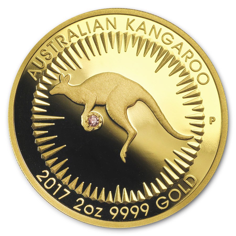 Buy 2017 Australia 2 oz Gold Proof Kangaroo Pink Diamond Edition APMEX