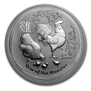 2017 Australia 5 oz Silver Lunar Rooster BU