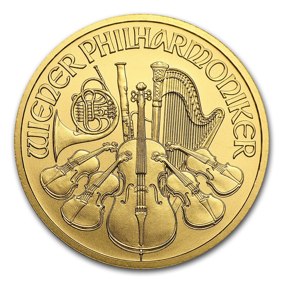 2017 Austria 1/2 oz Gold Philharmonic BU