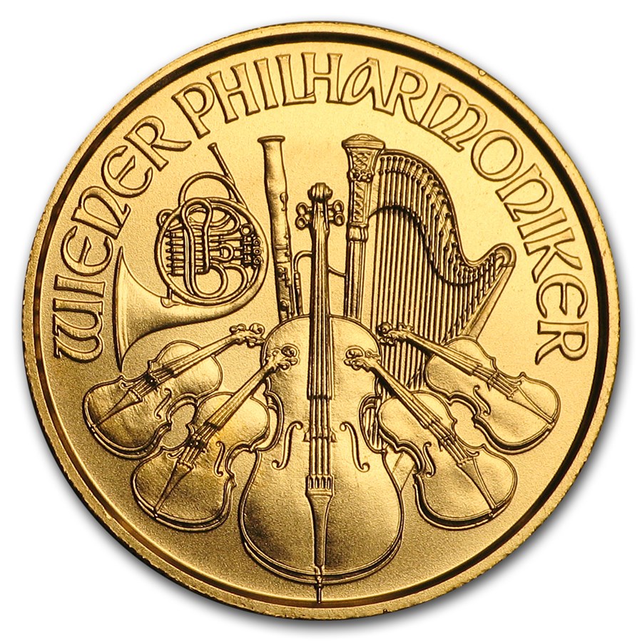 2017 Austria 1/25 oz Gold Philharmonic BU