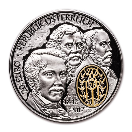 2017 Austria Prf Silver €20 175th Ann of Philharmonic Orchestra 2017 Austria Prf Silver €20 175th Ann of Philharmonic Orchestra