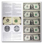 2017 (B-New York) $1.00 FRN CU (Fr#3003-B) 5 Uncut sheet