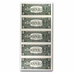 2017 (B-New York) $1.00 FRN CU (Fr#3003-B) 5 Uncut sheet