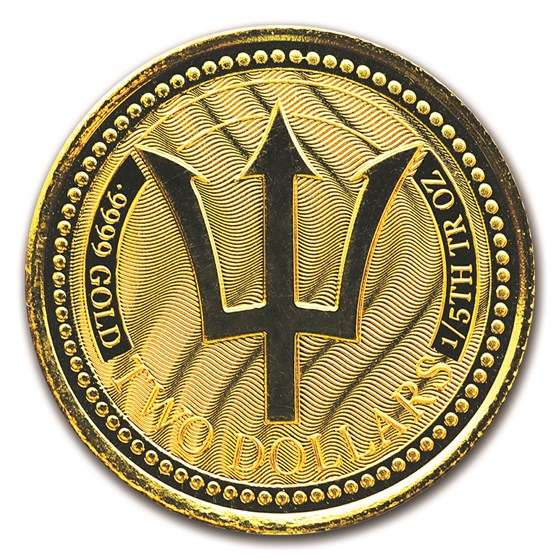 2017 Barbados 1/5 oz Gold Trident BU 2017 Barbados 1/5 oz Gold Trident BU