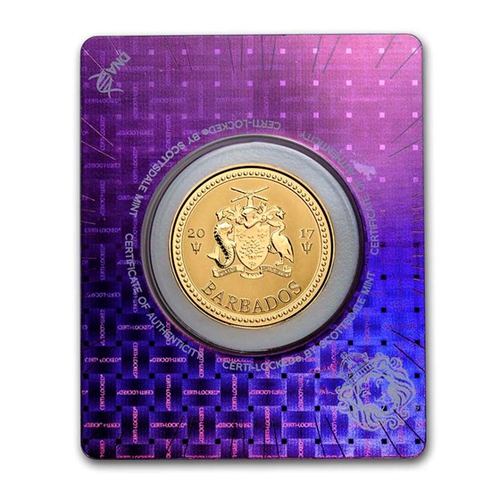 2017 Barbados 1 oz Gold Trident BU 2017 Barbados 1 oz Gold Trident BU