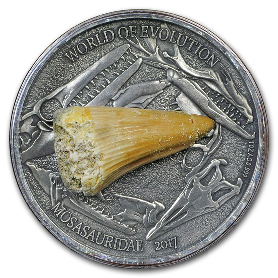 2017 Burkina Faso 1 oz Silver World of Evolution (Mosasaurus) 2017 Burkina Faso 1 oz Silver World of Evolution (Mosasaurus)