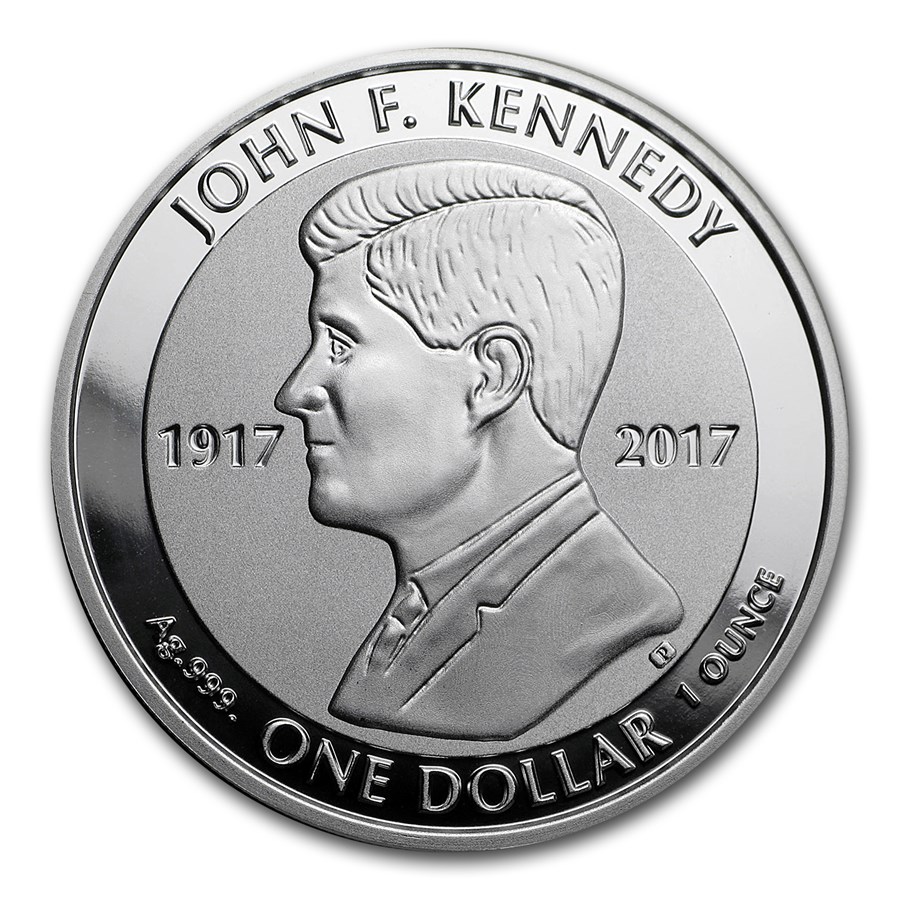 2017 BVI 1 oz Silver John F. Kennedy Reverse Proof