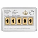 2017 Canada 1/10 oz Gold $25 5-Bar Set (In Assay)