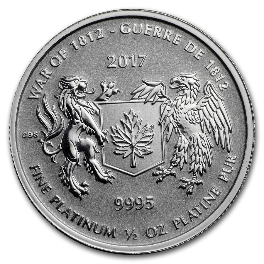 2017 Canada 1/2 oz Platinum War of 1812 BU