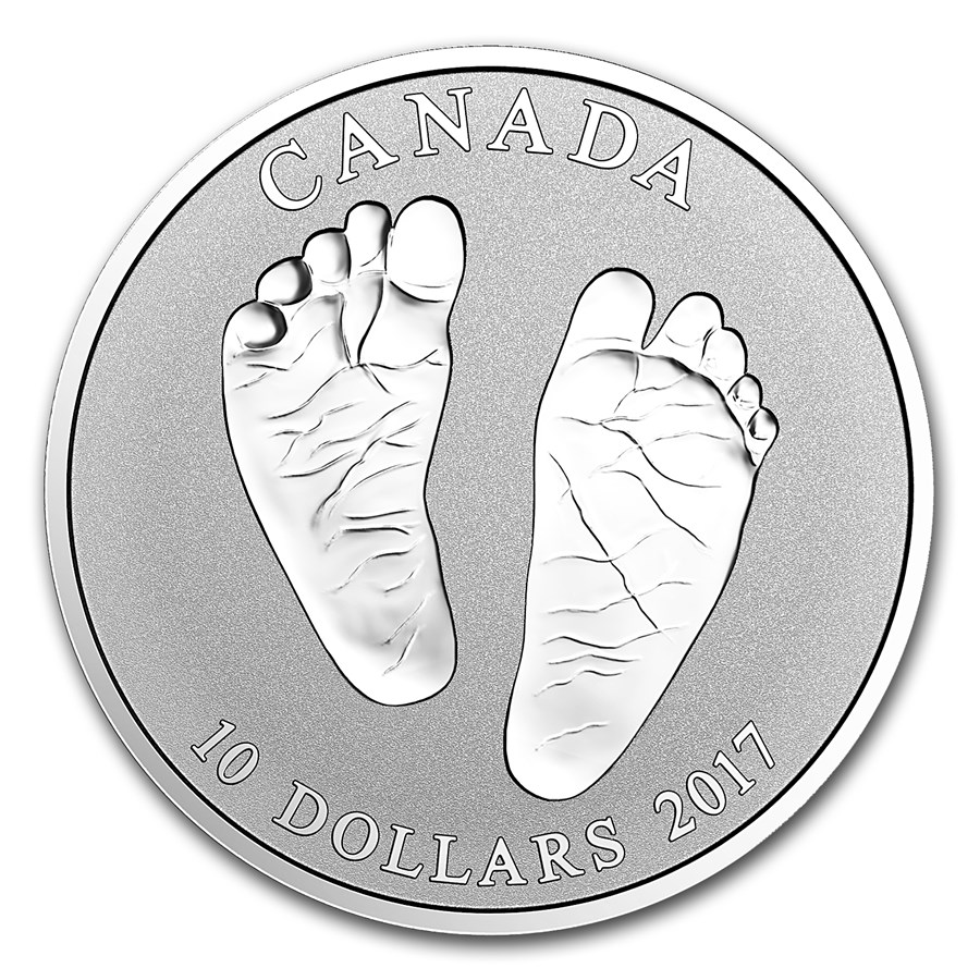 2017 Canada 1/2 oz Silver $10 Welcome Baby Reverse Proof