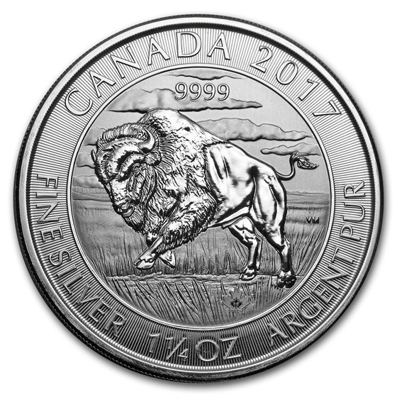 2017 Canada 1.25 oz Silver $8 Bison BU
