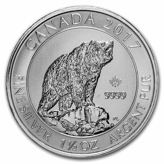 2017 Canada 1.5 oz Silver $8 Grizzly Bear BU (Abrasions) 2017 Canada 1.5 oz Silver $8 Grizzly Bear BU (Abrasions)