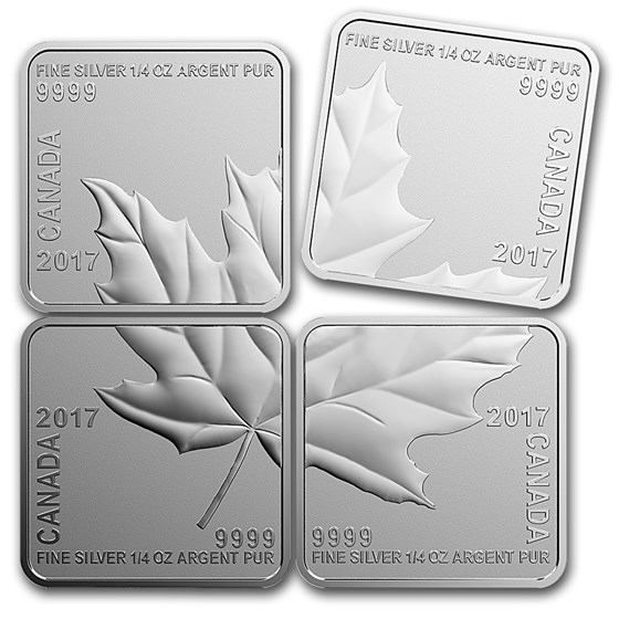 2017 Canada 1 oz Reverse Proof Silver Maple Leaf Quartet 2017 Canada 1 oz Reverse Proof Silver Maple Leaf Quartet
