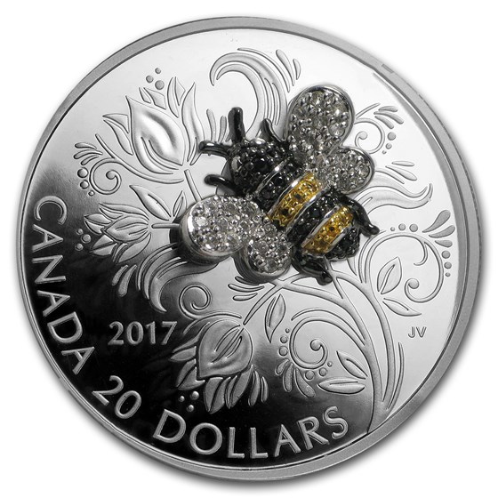 2017 Canada 1 oz Silver $20 Bejeweled Bugs: Bee 2017 Canada 1 oz Silver $20 Bejeweled Bugs: Bee