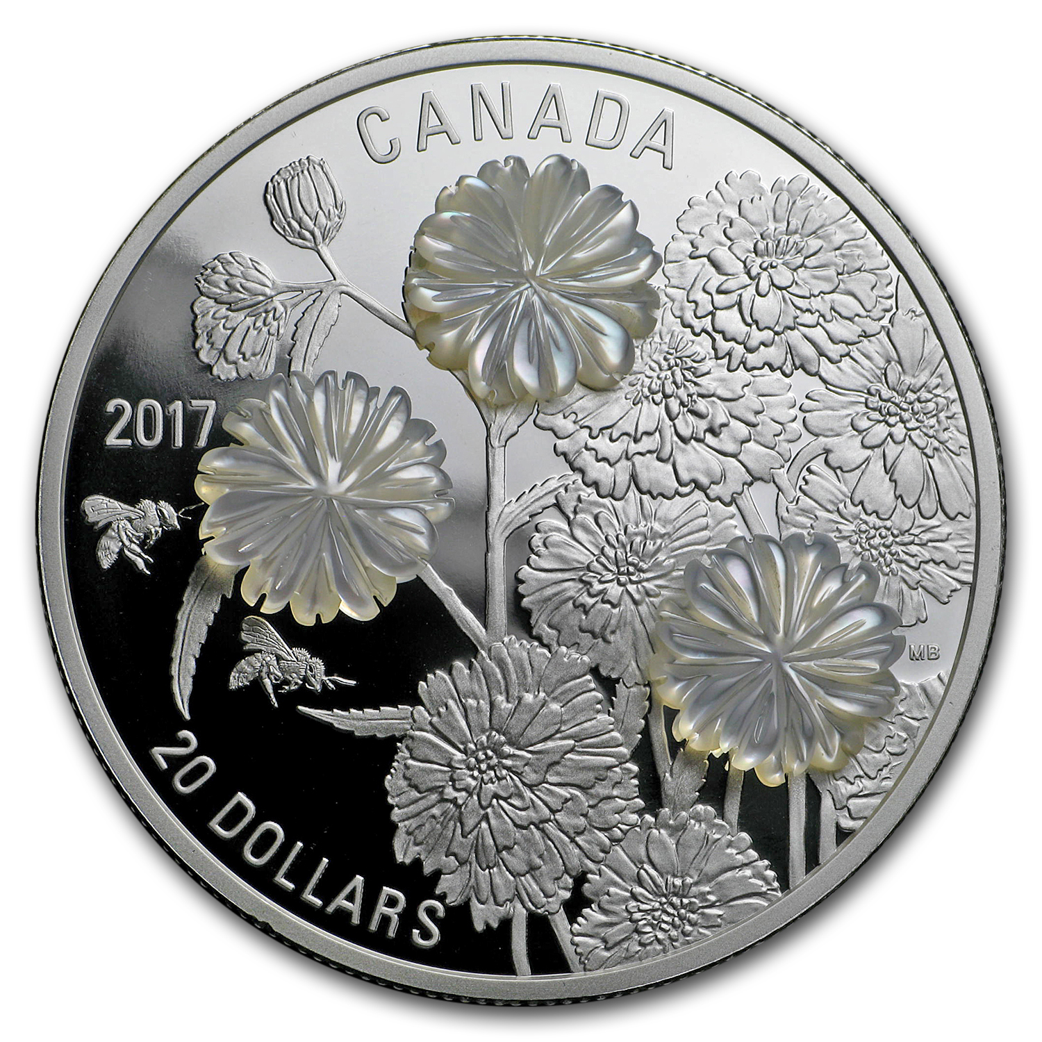Buy 2017 Canada 1 oz Silver $20 Pearl Yarrow Flowers | APMEX