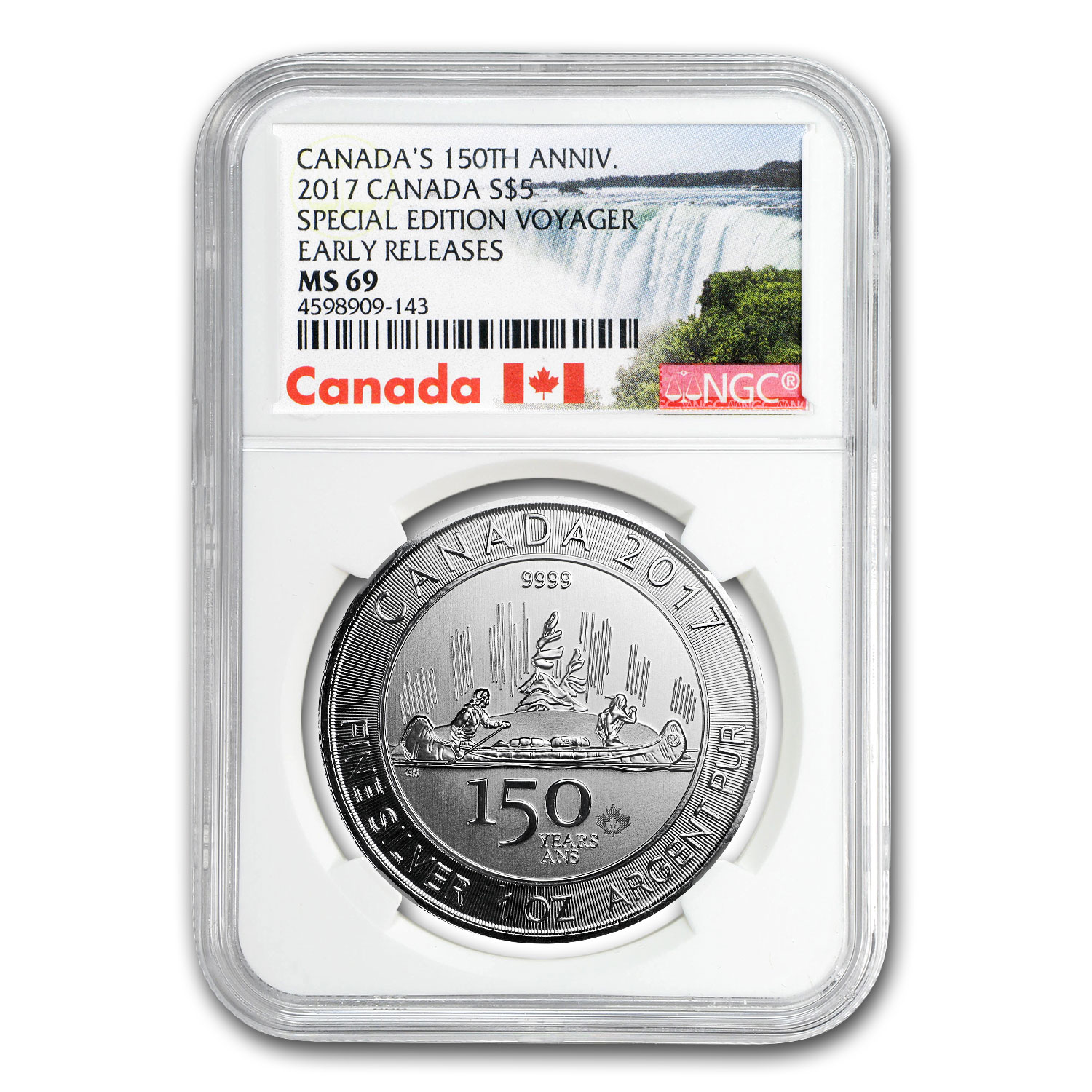 NGC鑑定 2017年 カナダ $3 SP69 150周年 HEART OF 2017 $3 Heart of our Nation - Pure Silver Coin
