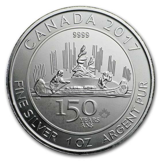2017 Canada 1 oz Silver $5 150th Anniversary Voyageur BU