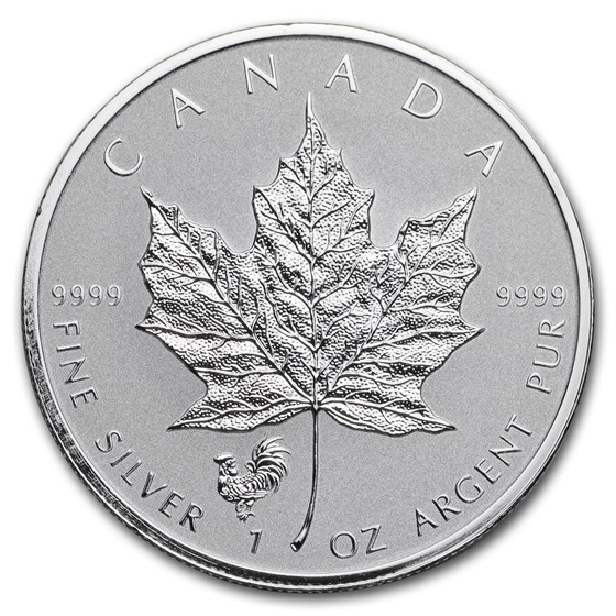 2017 Canada 1 oz Silver Maple Leaf Lunar Rooster Privy BU 2017 Canada 1 oz Silver Maple Leaf Lunar Rooster Privy BU