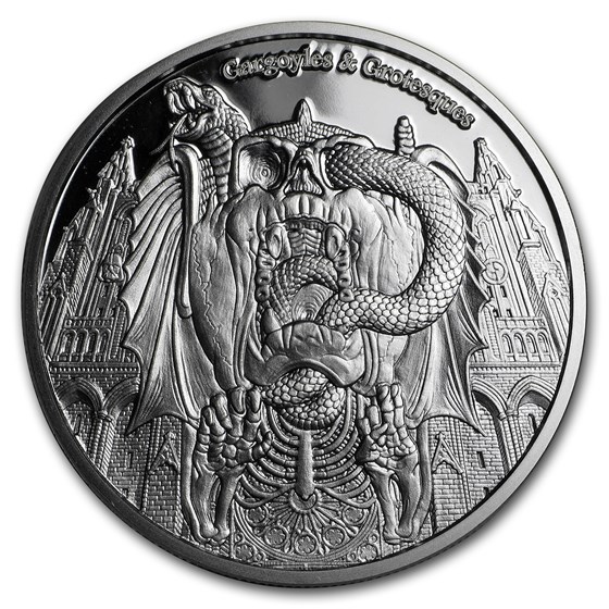 2017 Chad 1 oz Proof Silver Gargoyles and Grotesques (Decay)