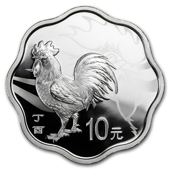 2017 China 1 oz Silver Flower Year of the Rooster (w/Box & COA) 2017 China 1 oz Silver Flower Year of the Rooster (w/Box & COA)