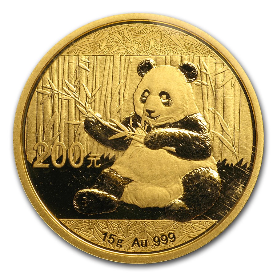 2017 China 15 gram Gold Panda BU (Sealed)
