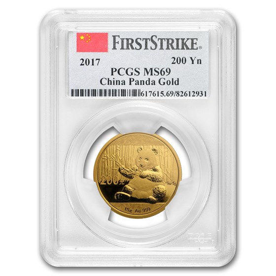2017 China 15 Gram Gold Panda MS-69 PCGS (FS) 2017 China 15 Gram Gold Panda MS-69 PCGS (FS)