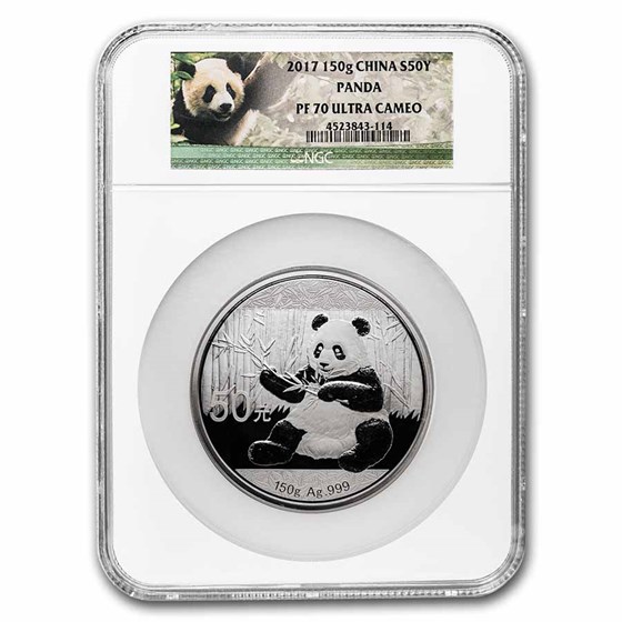 2017 China 150 gram Silver Panda PF-70 NGC
