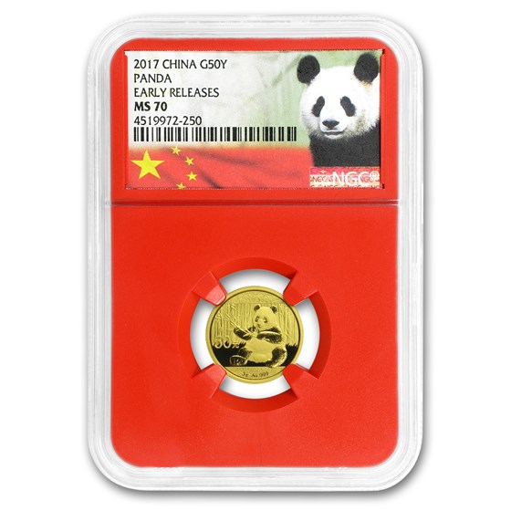 2017 China 3 gram Gold Panda MS-70 NGC (ER)
