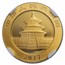 2017 China 3 gram Gold Panda MS-70 NGC (FDI - One of First 1,150)