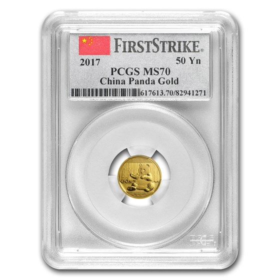 2017 China 3 gram Gold Panda MS-70 PCGS (FirstStrike®)