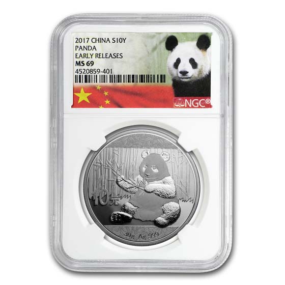 Buy 2017 China 30 gram Silver Panda MS-69 NGC (Early Releases) | APMEX