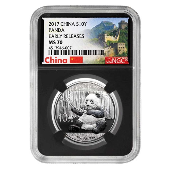 2017 China 30 gram Silver Panda MS-70 NGC (Early Releases) 2017 China 30 gram Silver Panda MS-70 NGC (Early Releases)
