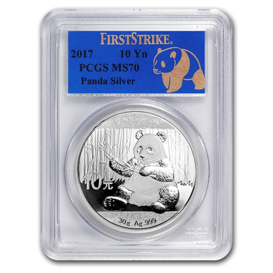 2017 China 30 gram Silver Panda MS-70 PCGS (FS, Reveal Label) 2017 China 30 gram Silver Panda MS-70 PCGS (FS, Reveal Label)
