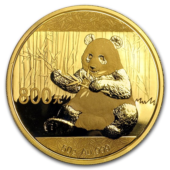 2017 China 50 gram Gold Panda Proof (w/Box & COA)