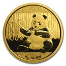 2017 China 8 gram Gold Panda BU (Sealed)