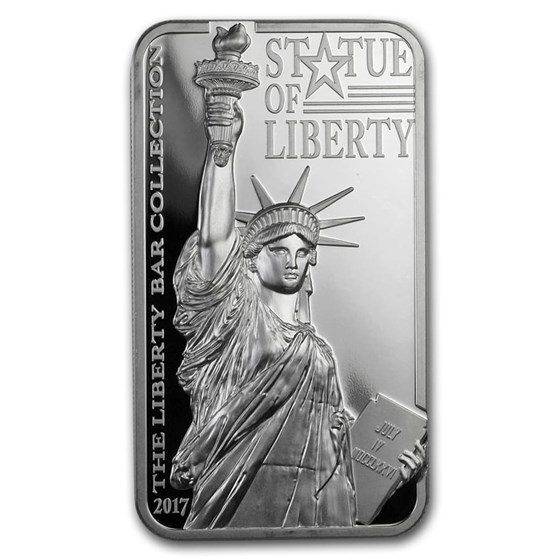 2017 Cook Isl. 2 oz Silver Statue of Liberty Bar Coin Scratch Cap 2017 Cook Isl. 2 oz Silver Statue of Liberty Bar Coin Scratch Cap