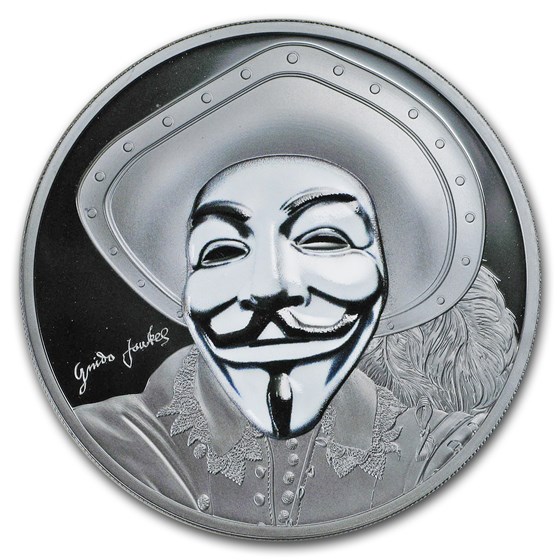 2017 Cook Islands 1 oz Silver $5 Guy Fawkes Mask II 2017 Cook Islands 1 oz Silver $5 Guy Fawkes Mask II